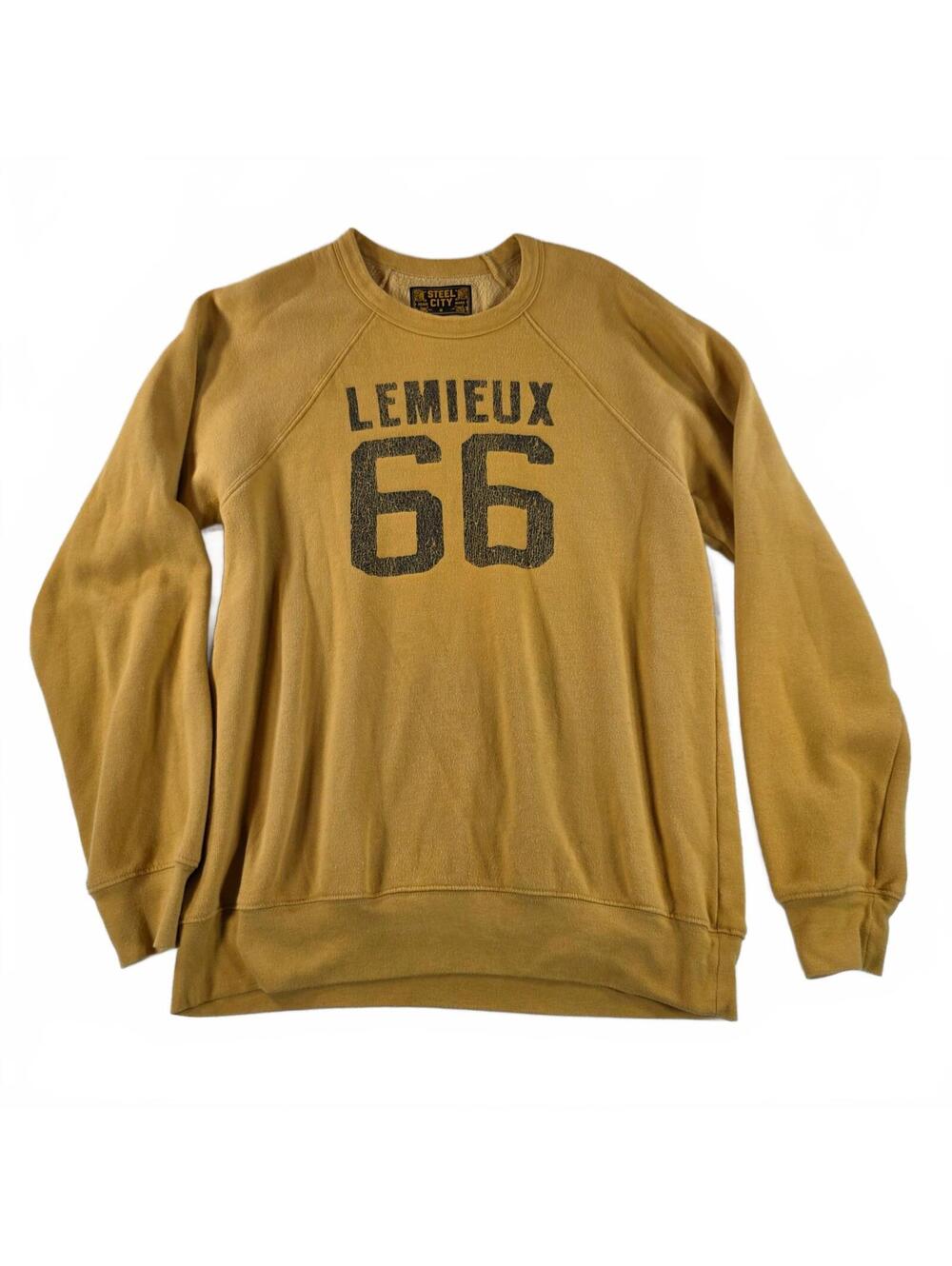 Steel City Lemieux 66 Pullover Sweatshirt Men Medium Mustard Vintage Streetwear